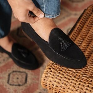 Black Suede Tassel Loafers